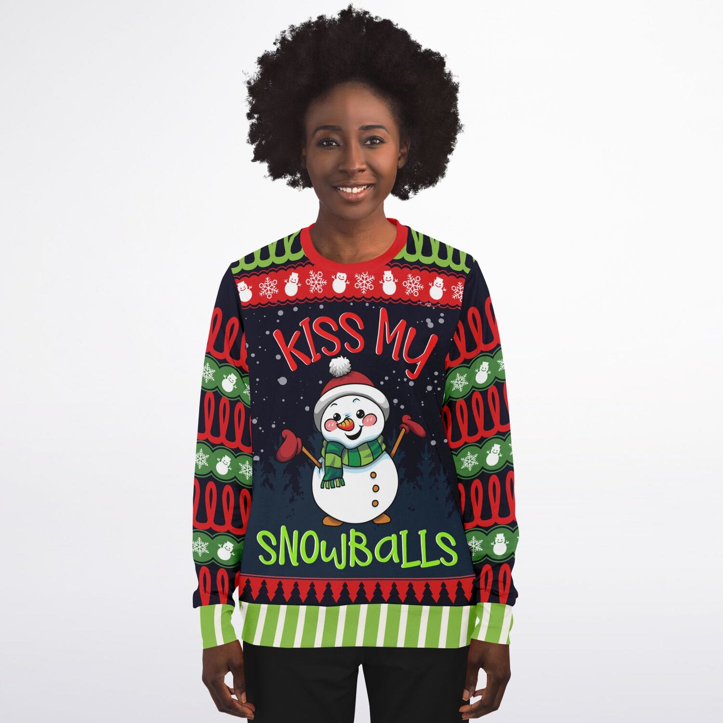 Kiss My Snowballs Snowman Ugly Sweatshirt