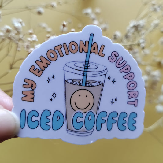 My Emotional Support Iced Coffee Medium Sticker